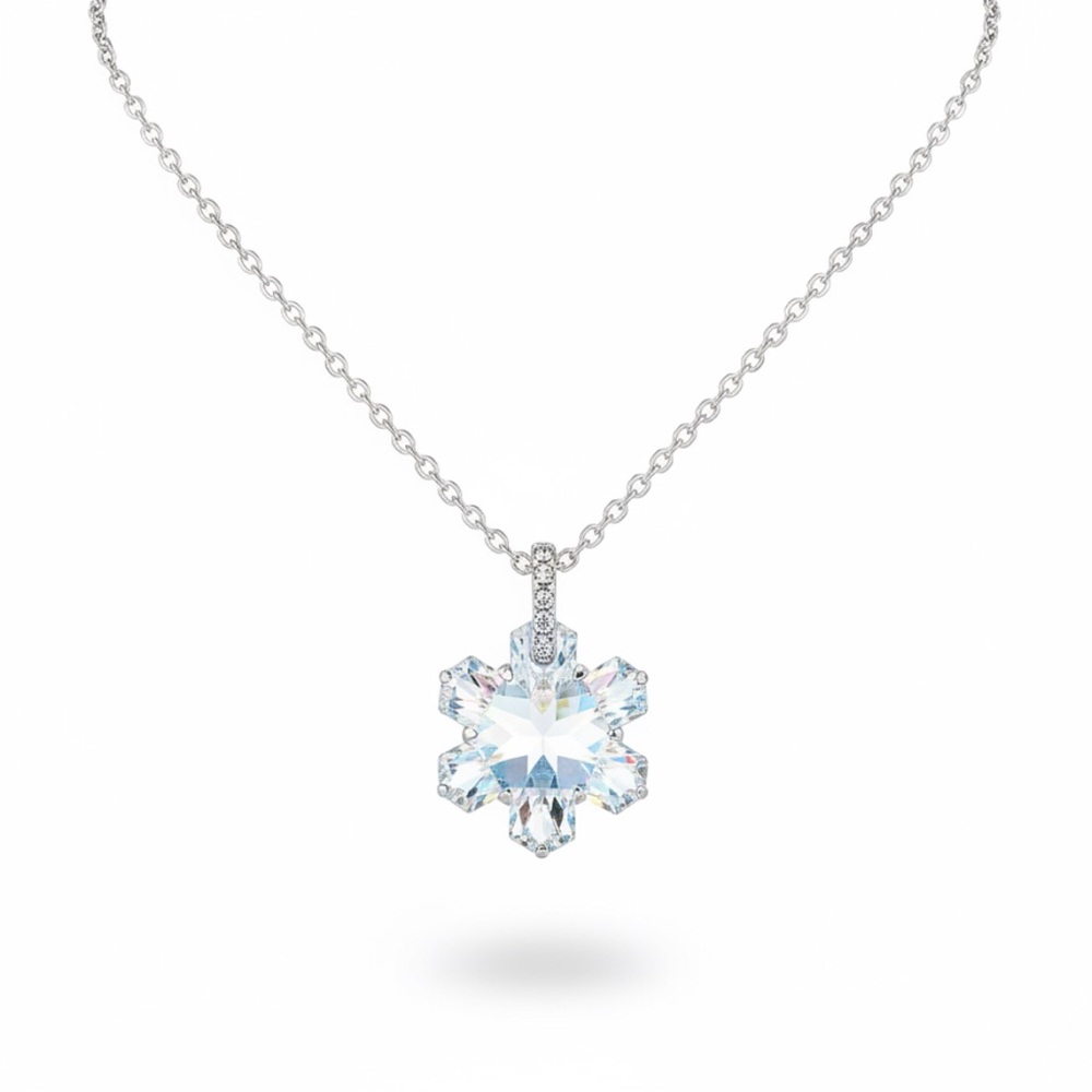 Elegant snow flake crystal Pendant Necklace 
❄️💖
❄️💕 - Picture 5 of 9